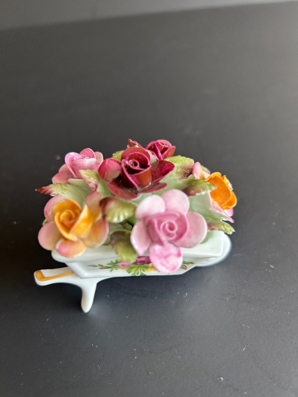 Royal Albert Old Bounty Roses Wheelbarrow